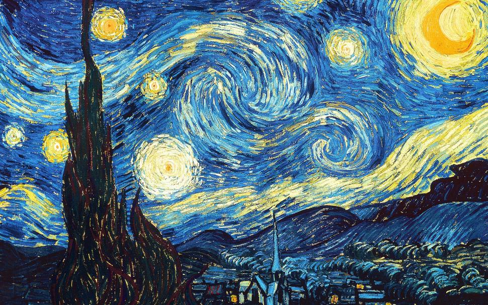 Vincent van Gogh: Starry Night wallpaper,Night HD wallpaper,1920x1200 wallpaper