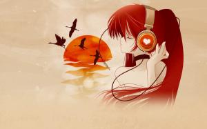 Headphones Anime HD wallpaper thumb