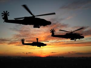 Helicopter flight at sunset wallpaper thumb