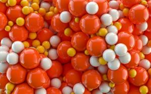 Orange and white balls wallpaper thumb