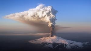 Volcano, Smoke, Sky, Snow, Nature wallpaper thumb