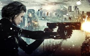Milla Jovovich Brunette Resident Evil HD wallpaper thumb
