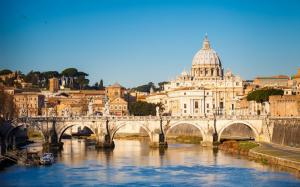 Rome, city, bridge, river, house wallpaper thumb