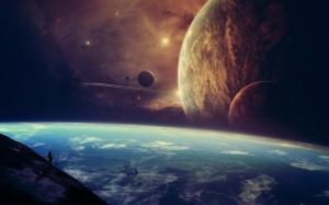 Planets Surface of planets Fantasy Space wallpaper thumb
