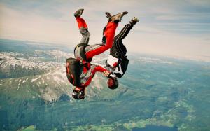 Skydive, freely, mountain, valley, sky wallpaper thumb