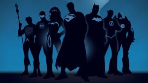 Justice League Blue Silhouette HD wallpaper thumb