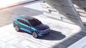 Volkswagen T-Prime GTE concept blue SUV top view wallpaper thumb