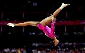 Gymnastics Jump Stop Action Olympics Gabby Douglas HD wallpaper thumb