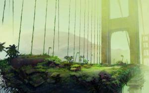 Golden Gate Bridge Bridge San Francisco Overgrowth Drawing Apocalypse HD wallpaper thumb