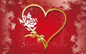 Love heart-shaped ribbon wallpaper thumb