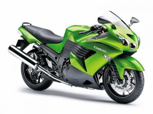 Kawasaki ZZR 1400 motorcycles, green color wallpaper thumb