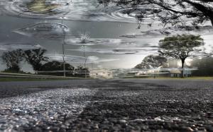 Rain Puddle Abstract Road HD wallpaper thumb