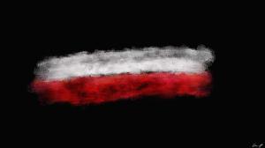 Poland, Flag, Abstract, Minimalism, Red, White, Black Background wallpaper thumb