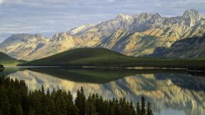 Landscape Lake Mountains Reflection HD wallpaper thumb