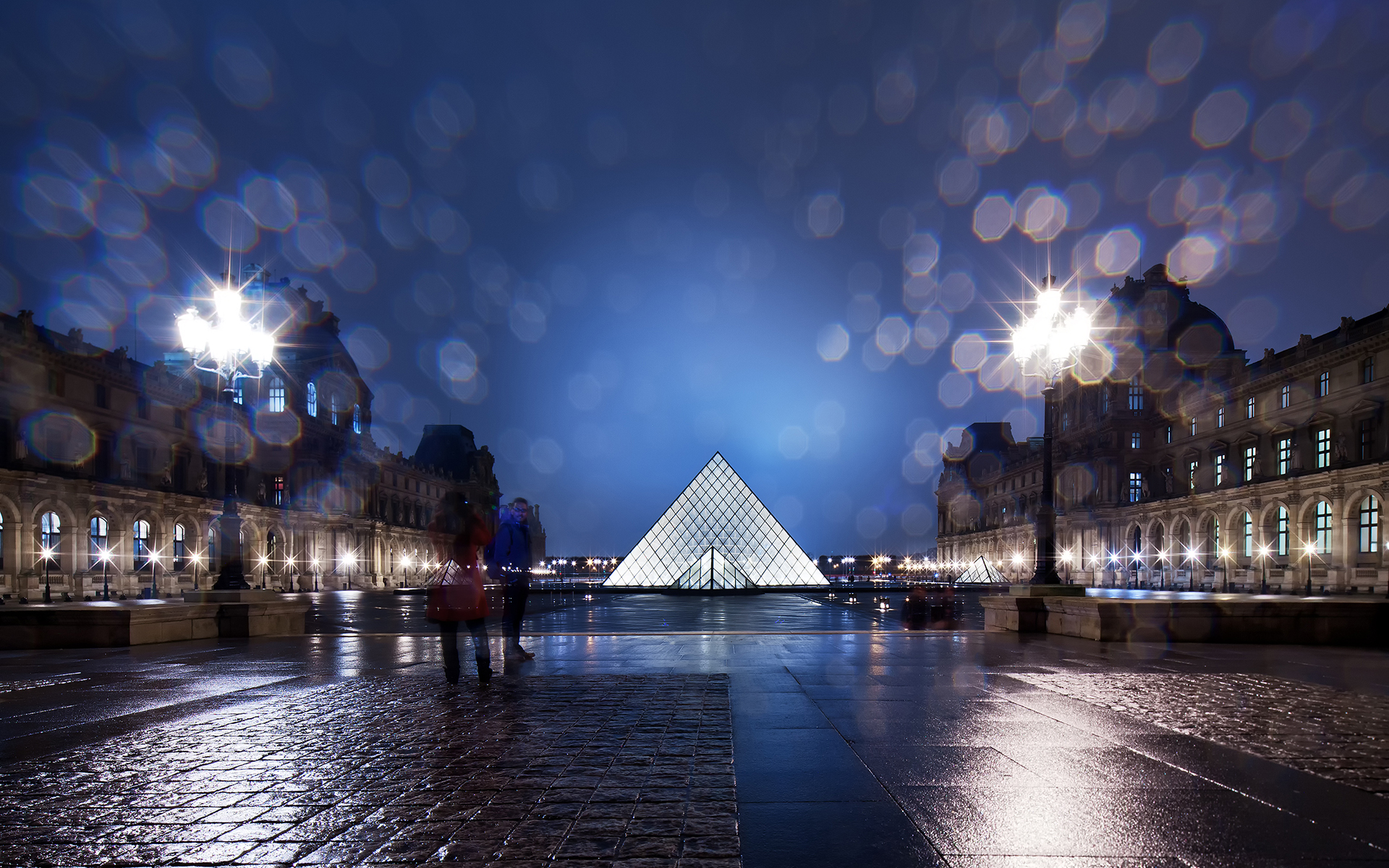 The Louvre Louvre Pyramid Buildings Paris Night Light ...