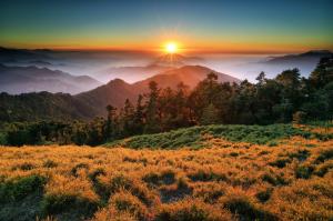 taroko national park, china, china, taiwan, sunset, mountains, fog wallpaper thumb