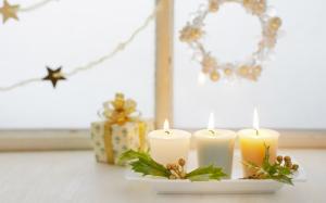 Candles Gift Stars Christmas Holiday Winter Awesome wallpaper thumb