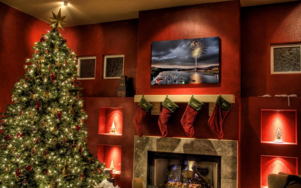 Christmas Tree next to fireplace wallpaper,holidays HD wallpaper,2560x1600 HD wallpaper,christmas HD wallpaper,merry christmas HD wallpaper,fireplace HD wallpaper,christmas tree HD wallpaper,2560x1600 wallpaper
