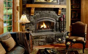 Fireplace, House, Interior, Chairs wallpaper thumb