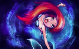 Ariel The Little Mermaid Cartoon Artwork wallpaper thumb