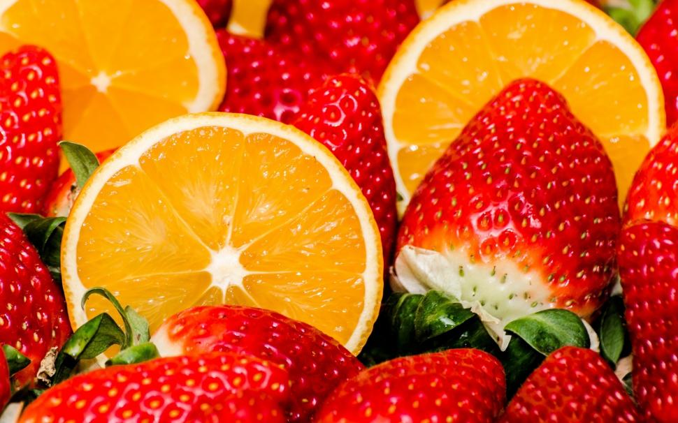 Fruits, orange, strawberry, berries wallpaper,Fruits HD wallpaper,Orange HD wallpaper,Strawberry HD wallpaper,Berries HD wallpaper,2560x1600 wallpaper