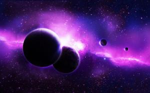 Purple planets, space, stars wallpaper thumb