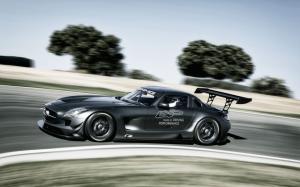 Mercedes AMG SLS Gullwing Matte Motion Blur Race Car HD wallpaper thumb