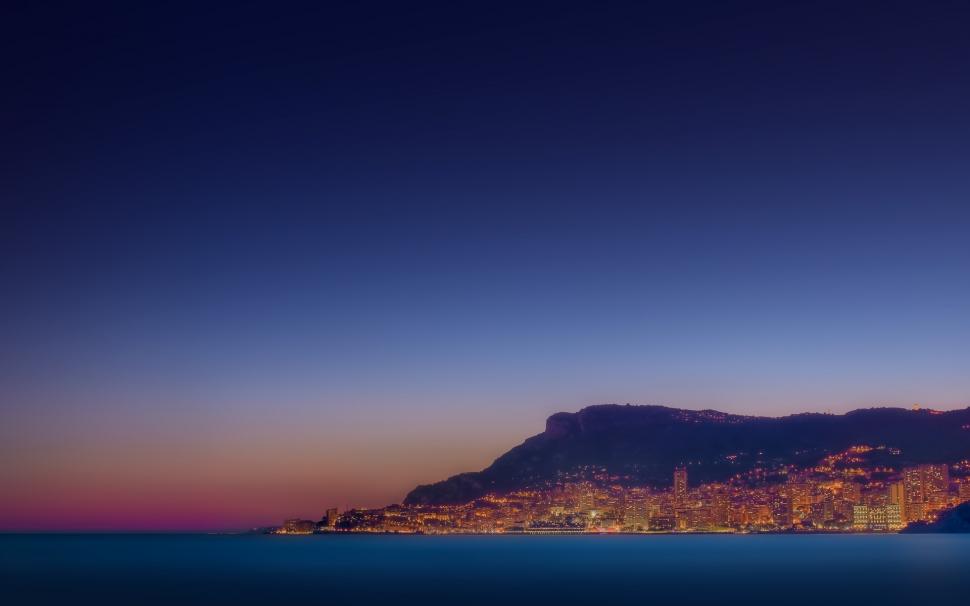 Monaco, City, Evening, Lights, Sea wallpaper,monaco HD wallpaper,city HD wallpaper,evening HD wallpaper,lights HD wallpaper,sea HD wallpaper,1920x1200 wallpaper