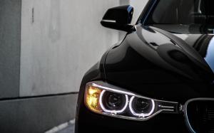 2013 BMW 328i black car angel eyes wallpaper thumb