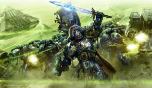 Warhammer 40000, Bolter, Space Marines, Power Armor, Commander, Dreadnought, Ultramarines, Video Game wallpaper thumb