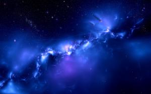 Galaxy blue space, distant planets wallpaper thumb