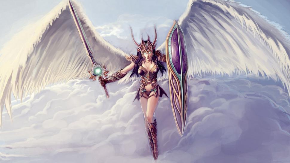 Angel Sword Warrior HD wallpaper,fantasy HD wallpaper,sword HD wallpaper,warrior HD wallpaper,angel HD wallpaper,1920x1080 wallpaper