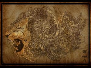 Lion Wood HD wallpaper thumb