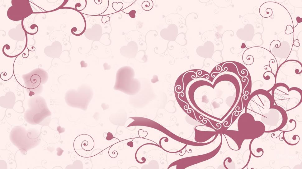 Pink Valentine wallpaper,bows HD wallpaper,hearts HD wallpaper,valentines day HD wallpaper,ribbon HD wallpaper,abstract HD wallpaper,romantic HD wallpaper,vines HD wallpaper,pink HD wallpaper,3d & abstract HD wallpaper,1920x1080 wallpaper