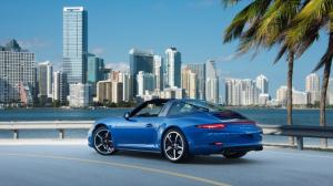 Porsche 911 Targa 4S blue supercar at city wallpaper thumb