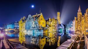 Panorama Of Bruges Belgium wallpaper thumb