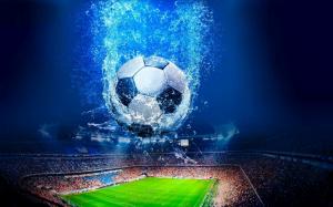 Creative design, football, stadium, water wallpaper thumb