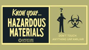Portal Aperture Hazardous Materials Poster HD wallpaper thumb