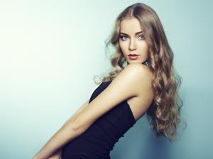 Blonde girl, beautiful model, long hair wallpaper thumb