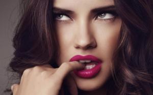 adriana lima, face, close-up, mysterious, lipstick wallpaper thumb