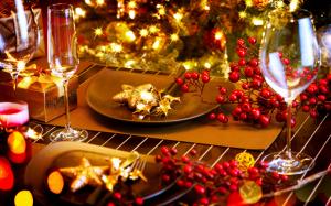 Christmas, lights, decorations, glasses, winter, New Year wallpaper thumb