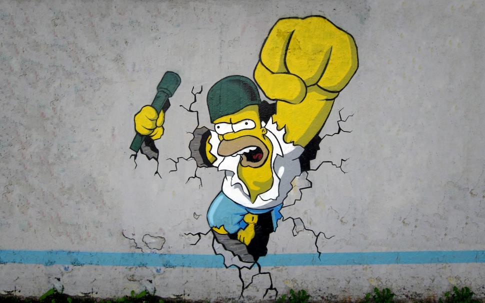 The Simpsons Homer Graffiti HD wallpaper,cartoon/comic HD wallpaper,the HD wallpaper,graffiti HD wallpaper,simpsons HD wallpaper,homer HD wallpaper,1920x1200 wallpaper