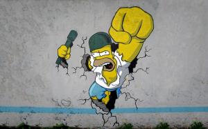 The Simpsons Homer Graffiti HD wallpaper thumb