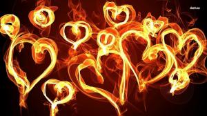 Flaming Hearts HD wallpaper thumb