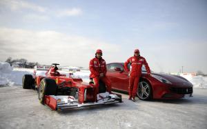 Race Car Formula One F1 Ferrari FF Snow HD wallpaper thumb