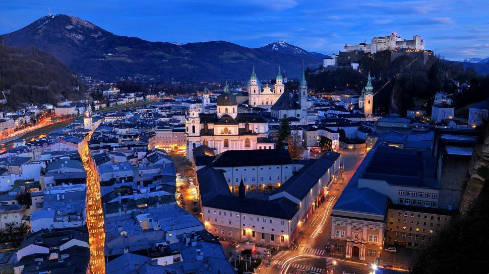 Architecture, Cityscape, City, Building, Old Building, Cathedral, Light, Salzburg, Hill wallpaper,architecture HD wallpaper,cityscape HD wallpaper,city HD wallpaper,building HD wallpaper,old building HD wallpaper,cathedral HD wallpaper,light HD wallpaper,salzburg HD wallpaper,hill HD wallpaper,1920x1080 HD wallpaper,1920x1080 wallpaper
