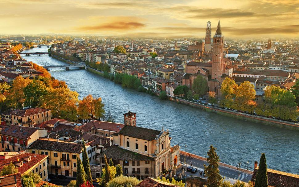 A river in Italy wallpaper,Italy HD wallpaper,a city HD wallpaper,a building HD wallpaper,a bridge HD wallpaper,river HD wallpaper,city landscape HD wallpaper,2880x1800 wallpaper