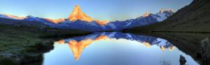Lake Stella, water reflection, Matterhorn Peak, Zermatt, Valais, Switzerland wallpaper thumb