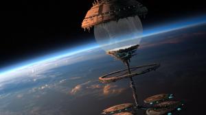 Orbital stations Surface of planets Fantasy Space wallpaper thumb