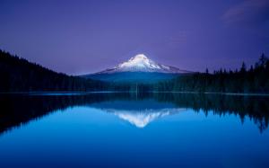 Blue, Mountain, Lake, Reflection, Forest, Oregon wallpaper thumb